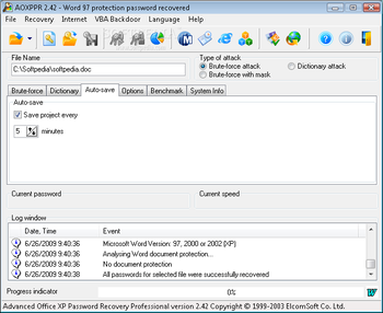 Advanced Office XP Password Recovery Pro screenshot 3