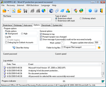 Advanced Office XP Password Recovery Pro screenshot 4