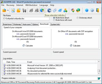 Advanced Office XP Password Recovery Pro screenshot 5