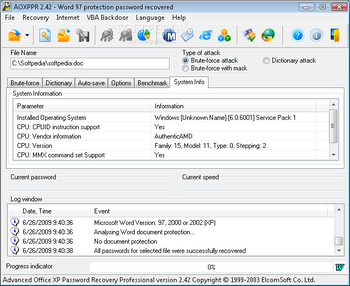 Advanced Office XP Password Recovery Pro screenshot 6
