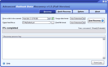 Advanced Outlook Data Recovery screenshot