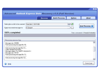 Advanced Outlook Express Data Recovery screenshot