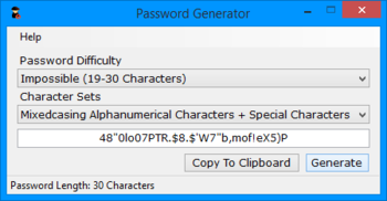 Advanced Password Generator screenshot
