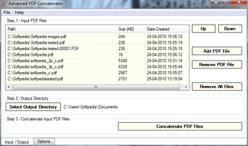 Advanced PDF Concatenator screenshot