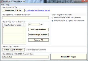 Advanced PDF Page Extractor screenshot