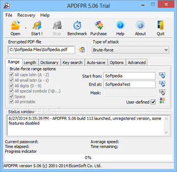 Advanced PDF Password Recovery screenshot