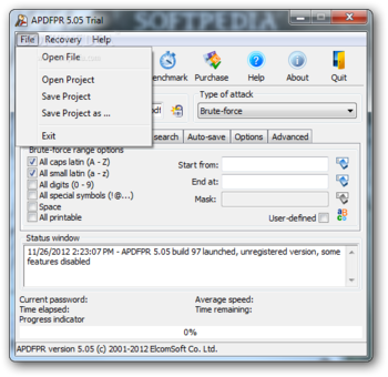 Advanced PDF Password Recovery Pro screenshot 2