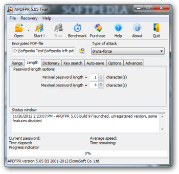 Advanced PDF Password Recovery Pro screenshot 3