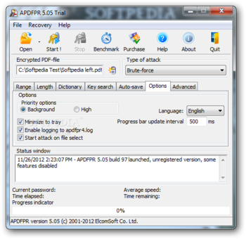 Advanced PDF Password Recovery Pro screenshot 5