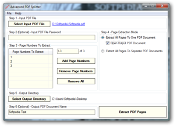 Advanced PDF Splitter screenshot