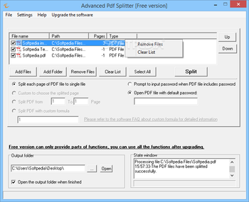 Advanced Pdf Splitter [Free Version] screenshot
