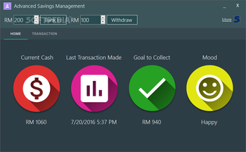 Advanced Savings Management screenshot