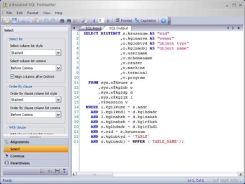 Advanced SQL Formatter screenshot