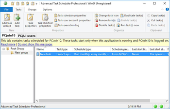 Advanced Task Scheduler Professional screenshot