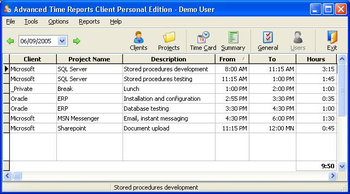 Advanced Time Reports Personal screenshot