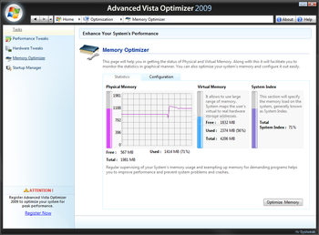 Advanced Vista Optimizer 2009 screenshot 14