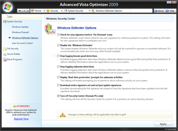 Advanced Vista Optimizer 2009 screenshot 24