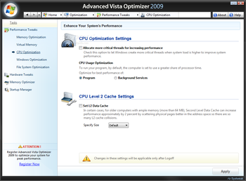 Advanced Vista Optimizer 2009 screenshot 6