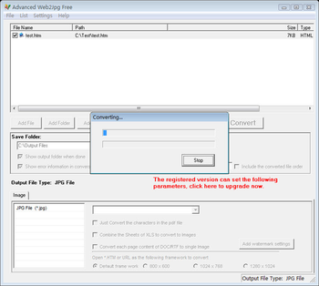 Advanced Web2Jpg Free screenshot