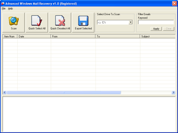 Advanced Windows Mail Recovery screenshot