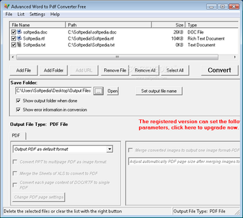 Advanced Word to Pdf Converter Free screenshot