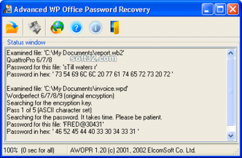 Advanced WordPerfect Office Password Recovery screenshot 3