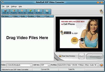 AdvdSoft 3GP Video Converter screenshot