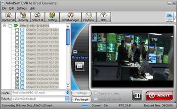 AdvdSoft DVD to iPod Converter screenshot