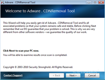 Adware . CDNRemoval Tool screenshot