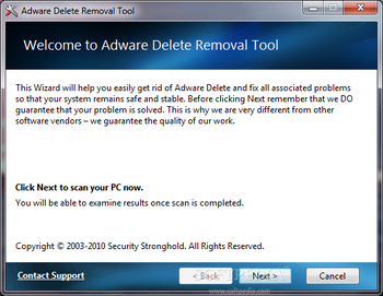 Adware Delete Removal Tool screenshot