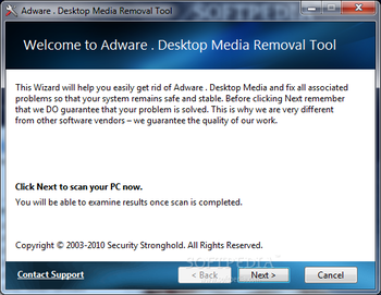 Adware . Desktop Media Removal Tool screenshot