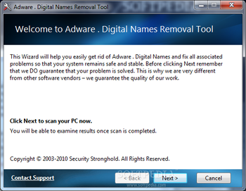 Adware . Digital Names Removal Tool screenshot