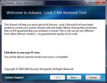 Adware . Look 2 Me Removal Tool screenshot