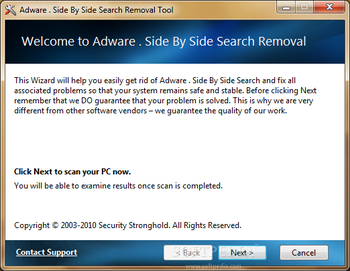 Adware . Side By Side Search Removal Tool screenshot