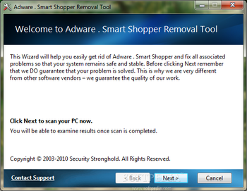 Adware . Smart Shopper Removal Tool screenshot
