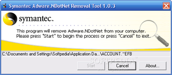Adware.NDotNet Removal Tool screenshot 2