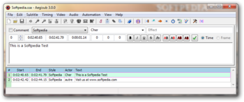 Aegisub screenshot