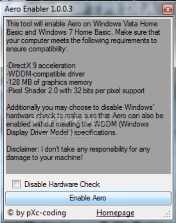Aero Enabler screenshot