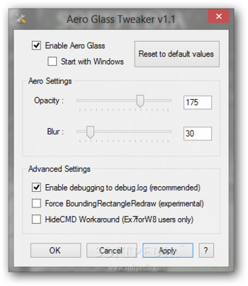 Aero Glass Tweaker screenshot