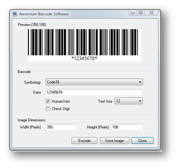 Aeromium Free Barcode Software screenshot