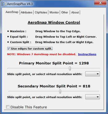 AeroSnap Plus screenshot