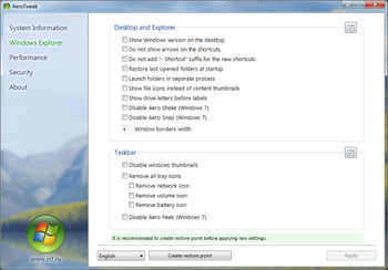 AeroTweak screenshot
