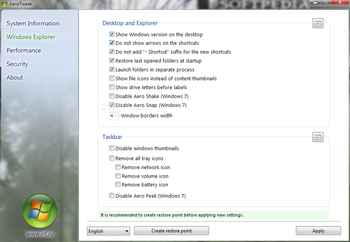 AeroTweak screenshot