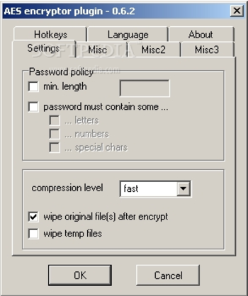 AES encryptor plugin screenshot