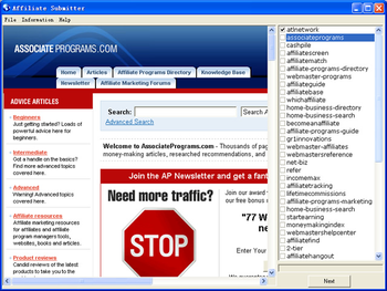 Affiliate Submitter screenshot