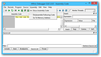 Affinic Debugger GUI screenshot 5