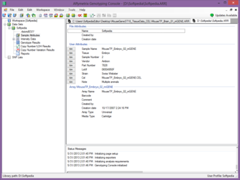 Affymetrix Genotyping Console screenshot