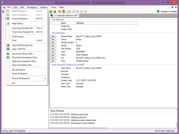 Affymetrix Genotyping Console screenshot 2