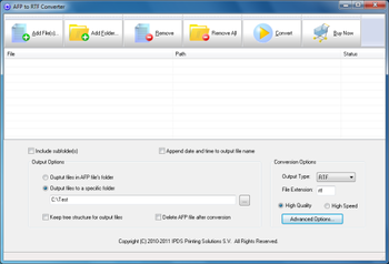 AFP to RTF Converter screenshot