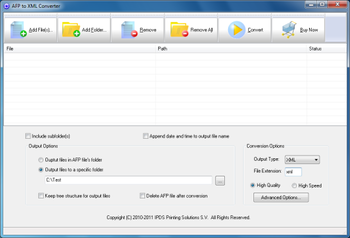 AFP to XML Converter screenshot